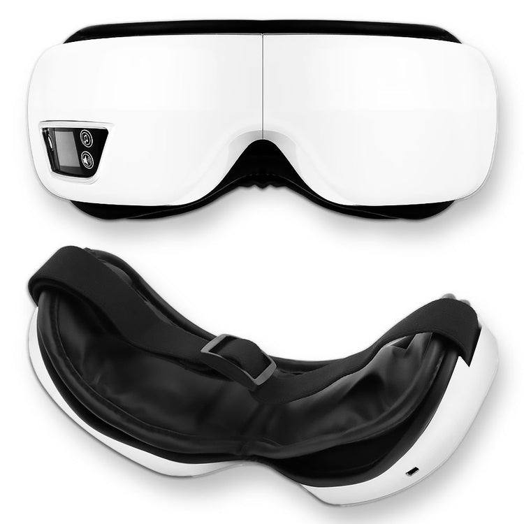 Vue détaillée du design pliable et de l'intérieur ergonomique du masque de relaxation oculaire AuraMask Pro™.