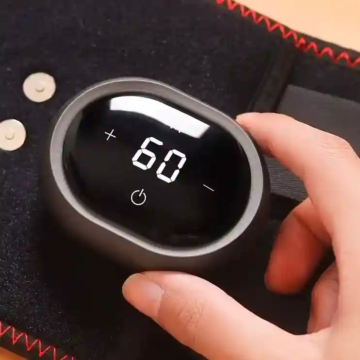 Commande numérique du coussin lombaire massant affichant la chaleur