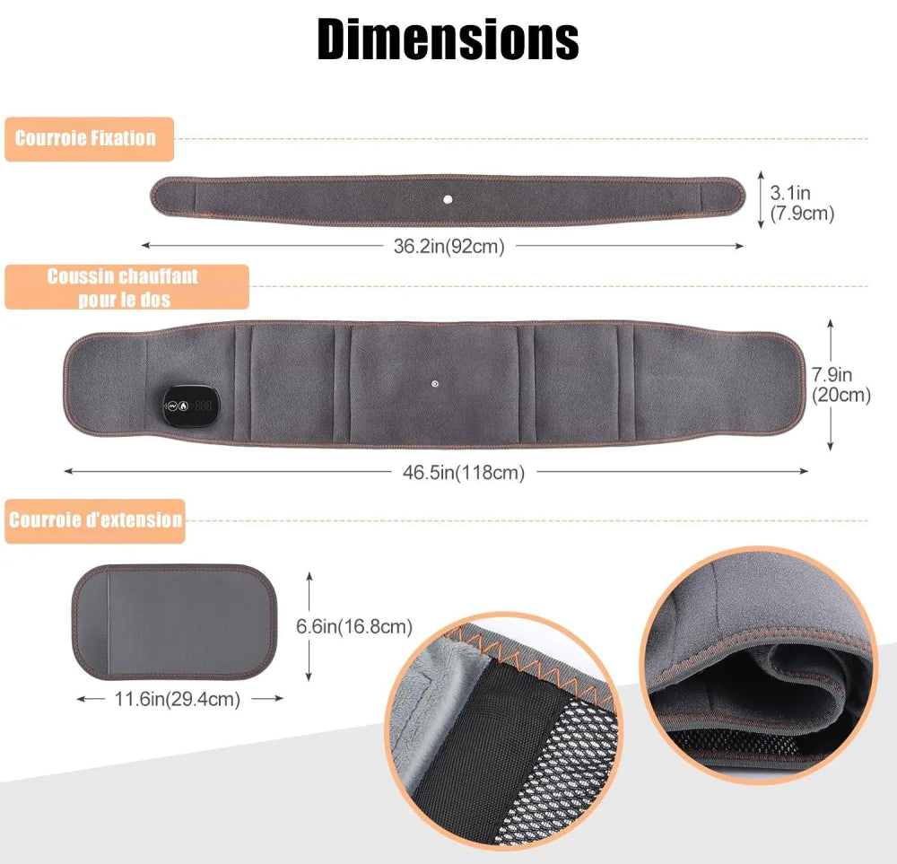 Coussin Chauffant Lombaires avec Massage Intégré - Technologie Double Confort - Mon - Coussin – Boutique Française de Coussins Orthopédiques, de Lecture et pour Animaux