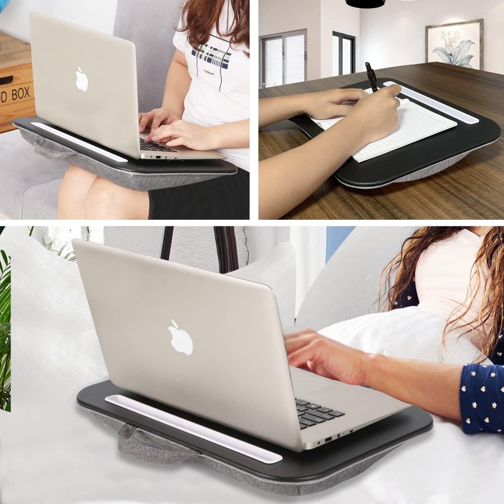 Coussin ordinateur portable élégant en bois massif - Support ergonomique nomade - Mon - Coussin – Boutique Française de Coussins Orthopédiques, de Lecture et pour Animaux
