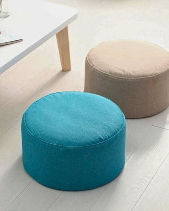 Coussin de sol rond en PE haute densité avec housse en lin amovible – Idéal pour la méditation et le confort.