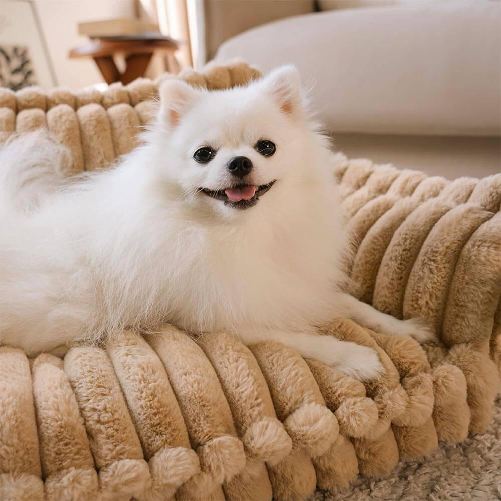 Dog Sofa Cushion: Premium Joint Support with Stylish Ribbed Design