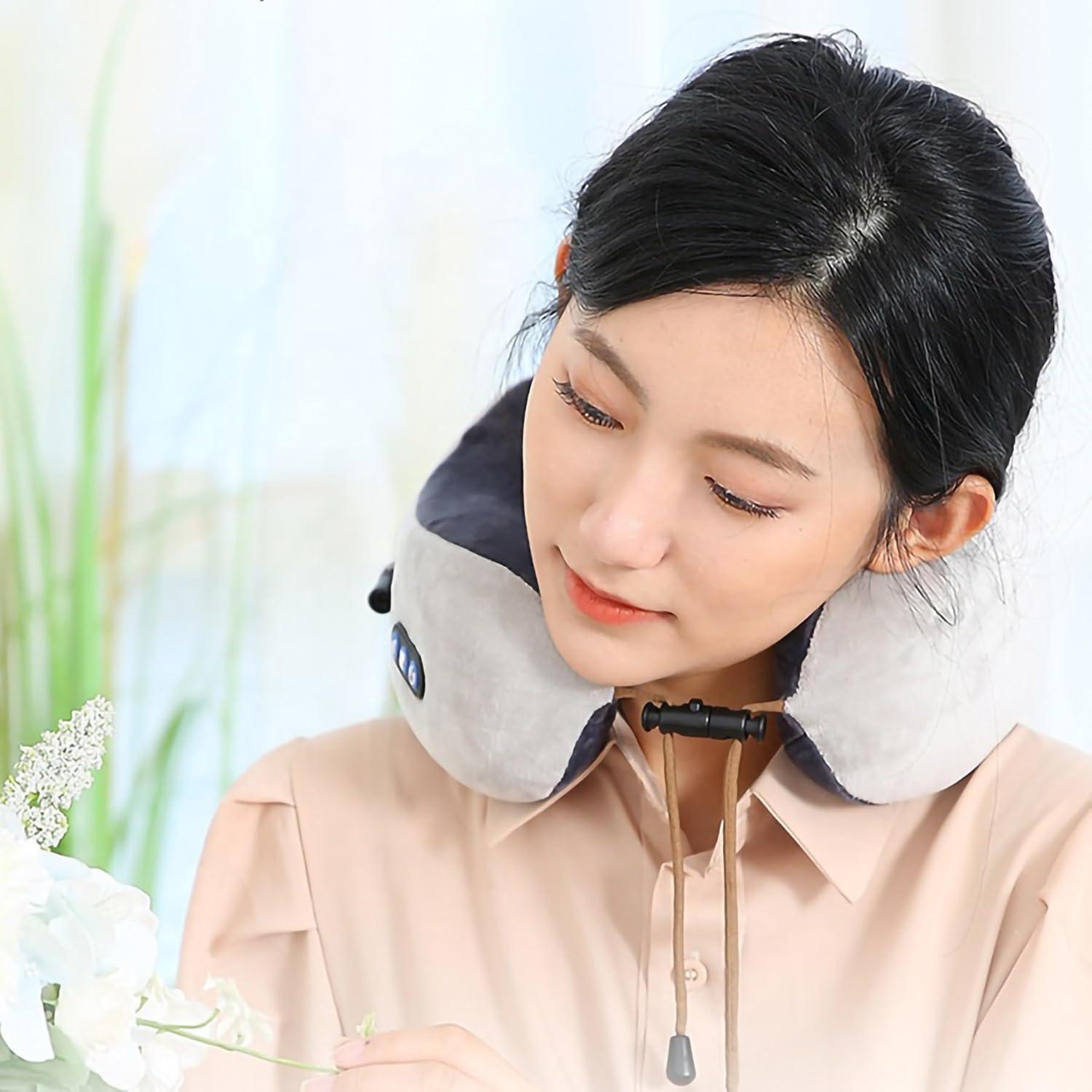 Electric heated memory foam neck cushion