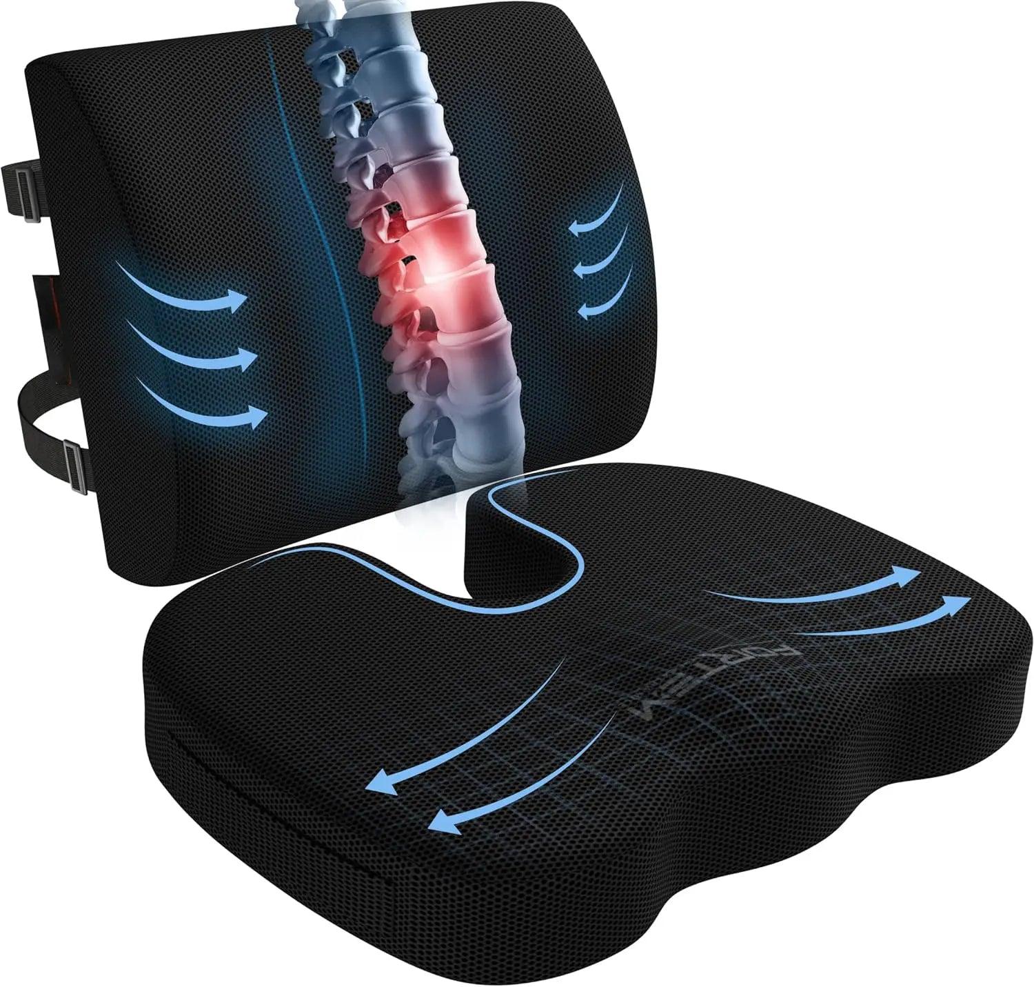 Coussin pour lombaires: Support Ergonomique Premium avec Technologie Mémoire de Forme