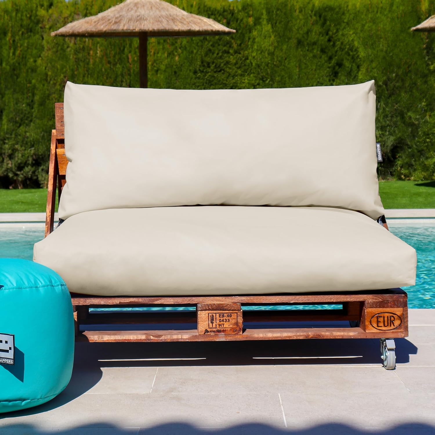 Waterproof &amp; Water-Repellent Outdoor Pouf Cushion - Comfort and Style for Your Outdoor Space