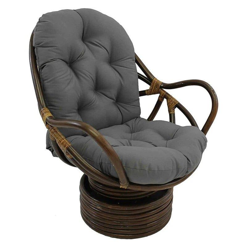 Coussin pour fauteuil osier gris anthracite au design moelleux et élégant