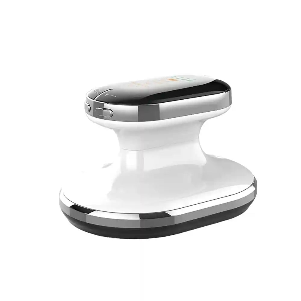 Vue de profil de l'appareil de remodelage BodySculpt Pro, montrant son design ergonomique pour une utilisation facile à domicile.
