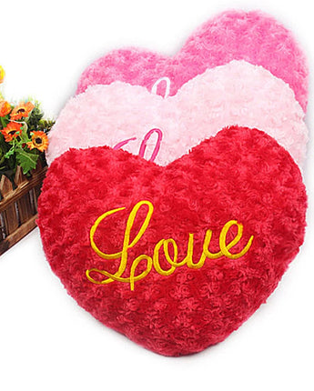 Coussin cœur rouge en peluche douce décoration et cadeau