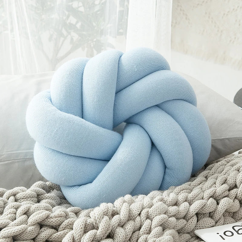 Coussin en nœud rond en coton, fait main, disponible en plusieurs couleurs – Confort et design polyvalent