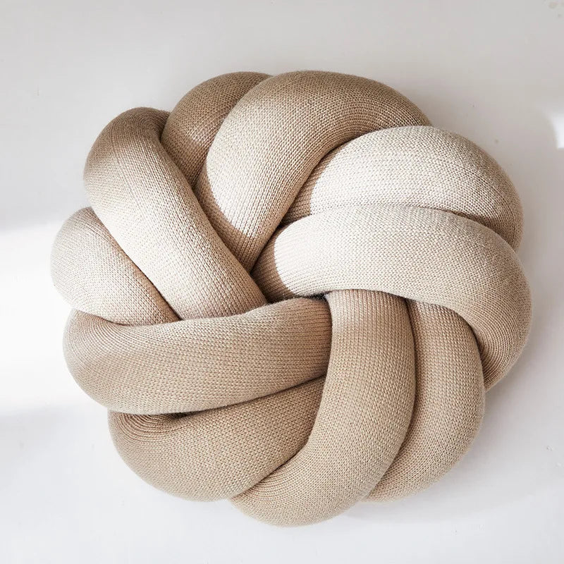 Coussin en nœud rond en coton, fait main, disponible en plusieurs couleurs – Confort et design polyvalent