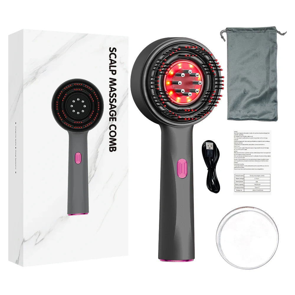 Brosse de Soin Capillaire à Lumière Rouge - DermaScalp™