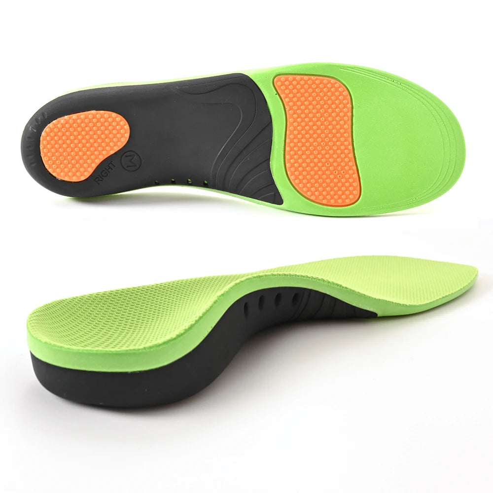 Paire de semelles orthopédiques PostureStep™ montrant le soutien de la voûte et les coussinets d'amorti pour le confort du pied.
