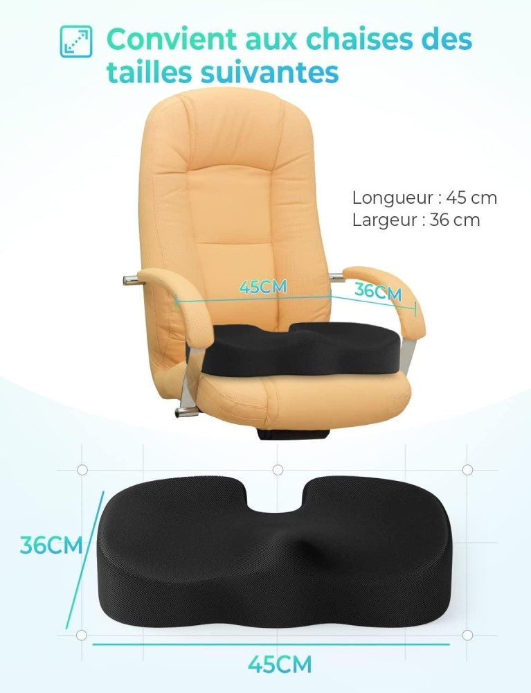 Coussin d'assise ergonomique : Support optimal et design raffiné - Mon - Coussin – Boutique Française de Coussins Orthopédiques, de Lecture et pour Animaux