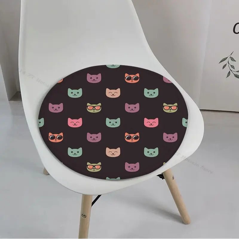 Coussin rond motif tete chat - Mon - Coussin