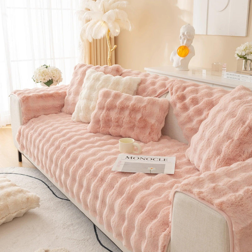 Housse Canapé Antidérapant Premium en Peluche Lapin - Mon - Coussin – Boutique Française de Coussins Orthopédiques, de Lecture et pour Animaux