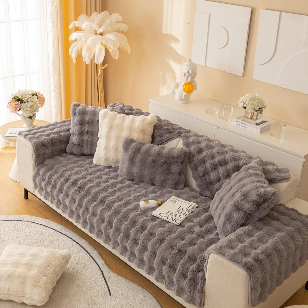 Housse Canapé Antidérapant Premium en Peluche Lapin - Mon - Coussin – Boutique Française de Coussins Orthopédiques, de Lecture et pour Animaux
