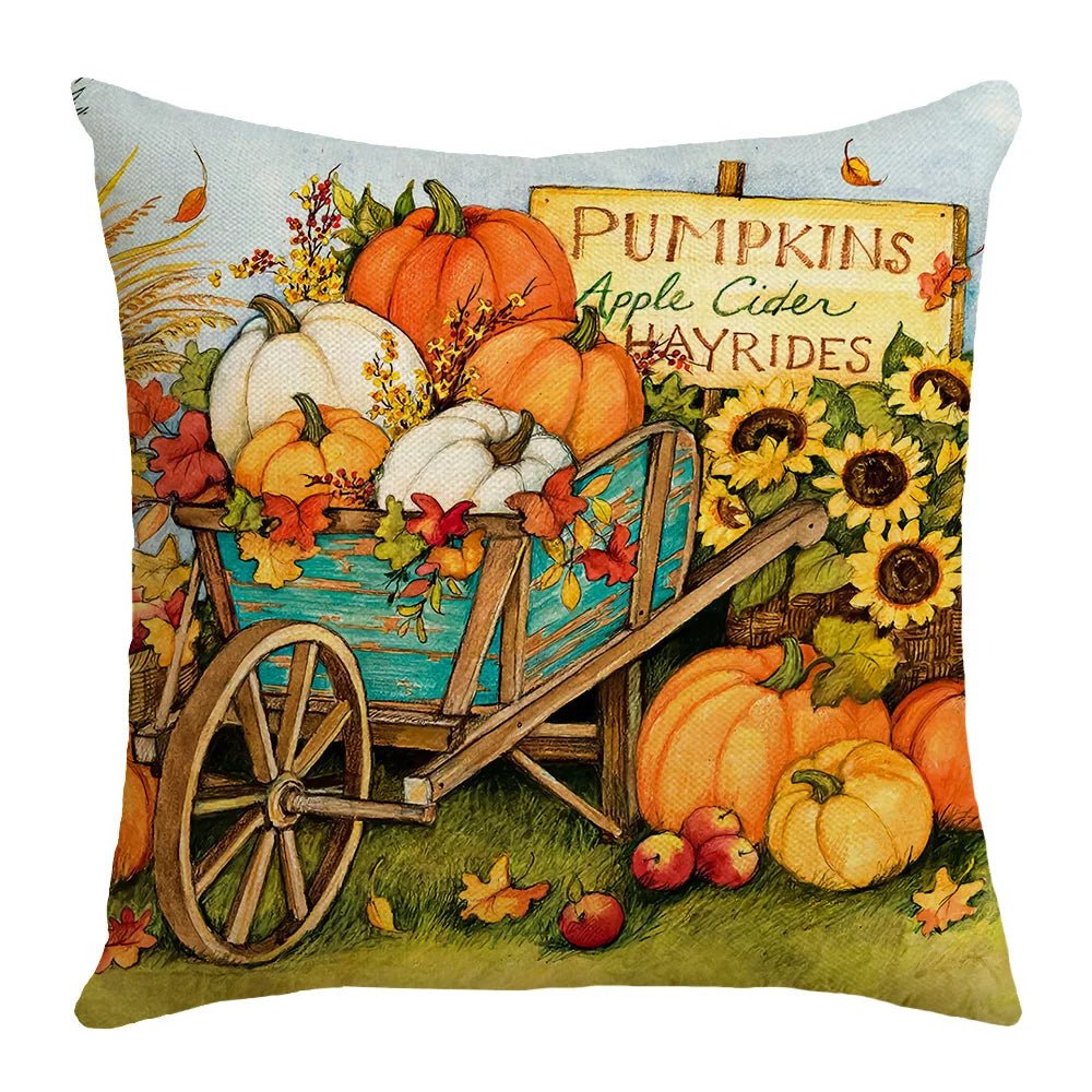 Housse coussin automne en coton - Mon - Coussin