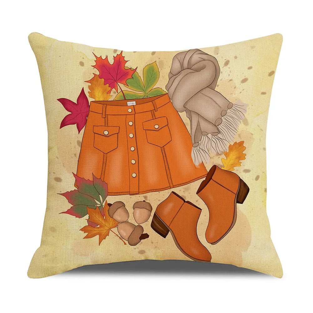 Housse coussin automne en coton - Mon - Coussin