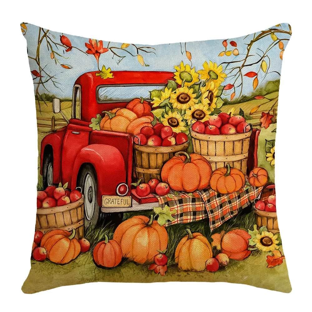 Housse coussin automne en coton - Mon - Coussin