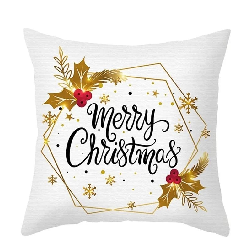 Housse coussin noel 45x45 doré - Mon - Coussin