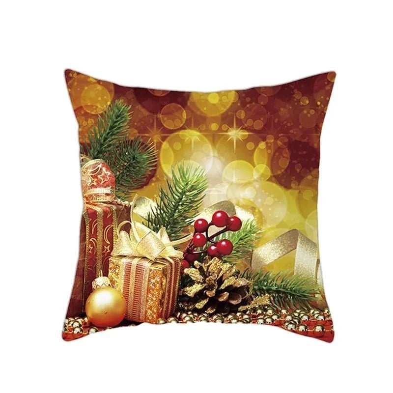 Housse coussin noel 45x45 doré - Mon - Coussin