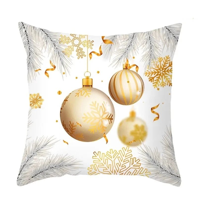 Housse coussin noel 45x45 doré - Mon - Coussin