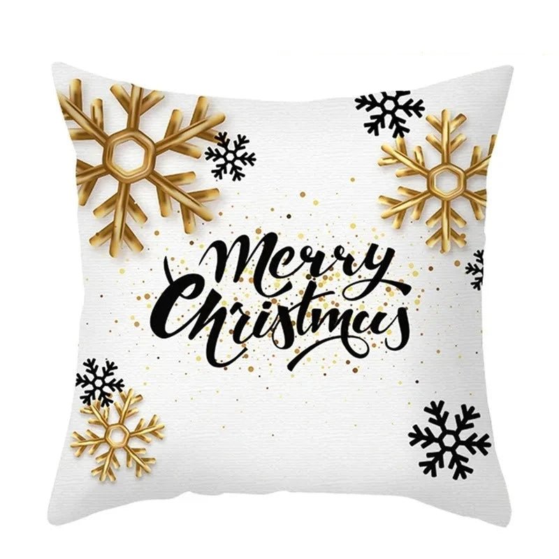 Housse coussin noel 45x45 doré - Mon - Coussin