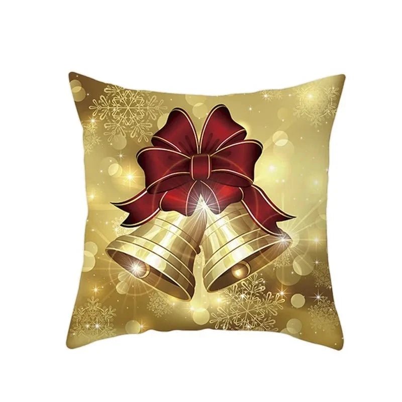 Housse coussin noel 45x45 doré - Mon - Coussin