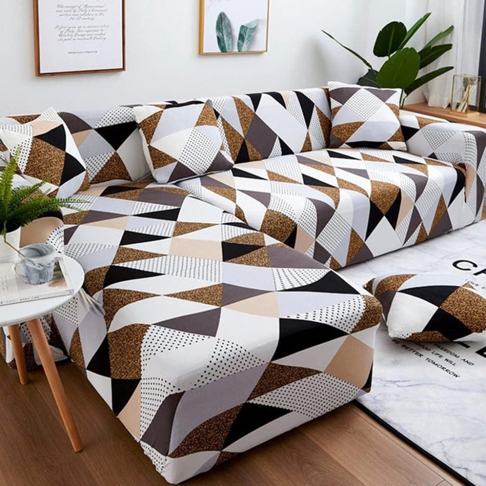 Housse de Canapé d'Angle Extensible Motif Géométrique Style Scandinave - Mon - Coussin – Boutique Française de Coussins Orthopédiques, de Lecture et pour Animaux