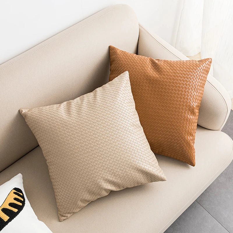 Housse de coussin en faux cuir - Mon - Coussin