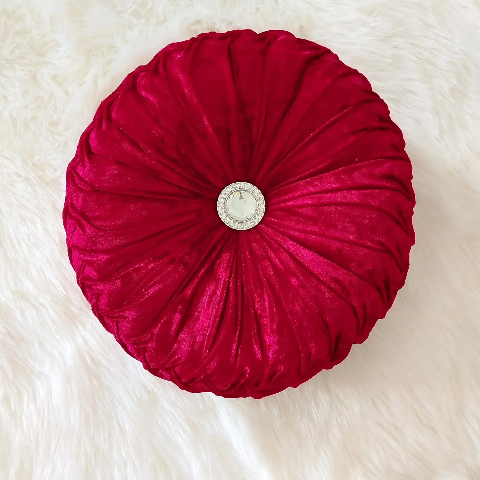 Housse de coussin velours rond - Mon - Coussin