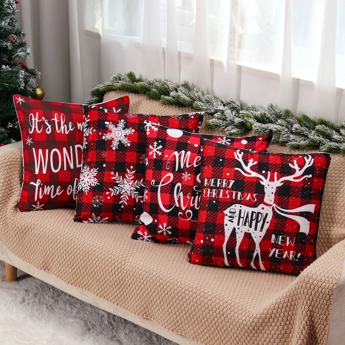 Housses de coussin noel en tissu - Mon - Coussin