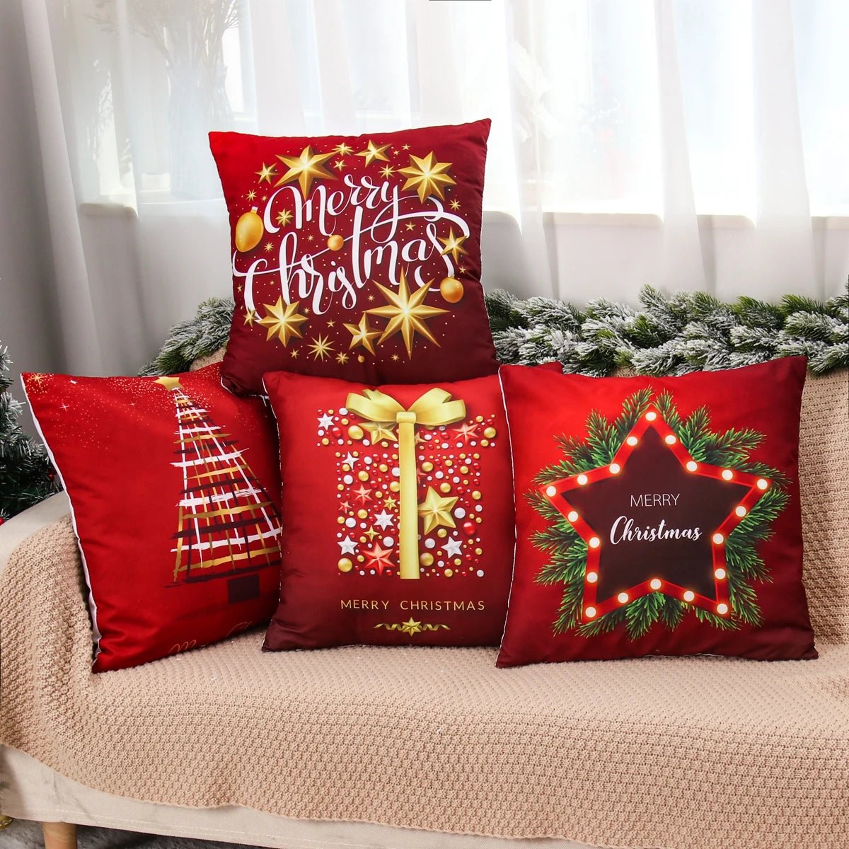 Housses de coussin noel en tissu - Mon - Coussin