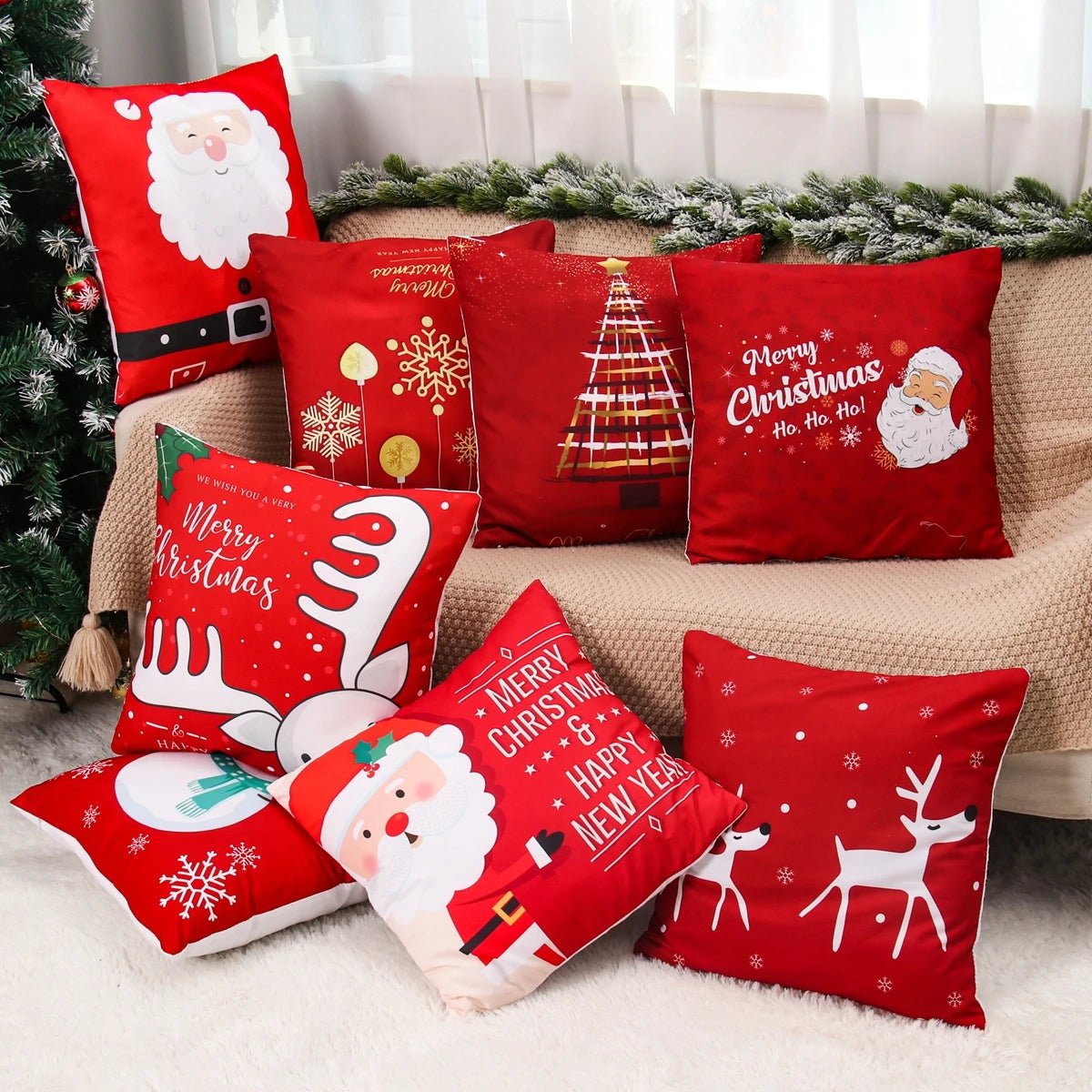 Housses de coussin noel en tissu - Mon - Coussin