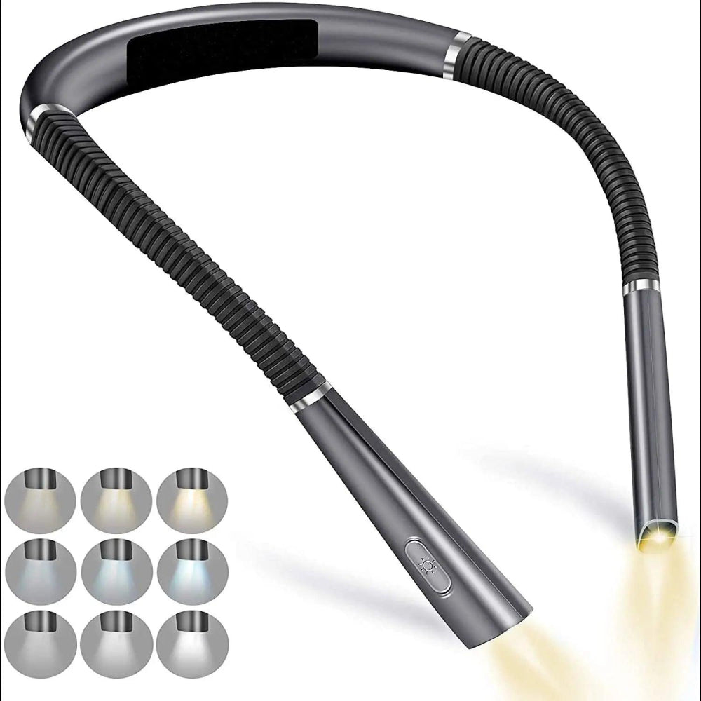 Lampe de Lecture de Cou Rechargeable au Lit, 3 Couleurs, 6 Niveaux de Luminosité, Bras Pliables - Mon - Coussin – Boutique Française de Coussins Orthopédiques, de Lecture et pour Animaux