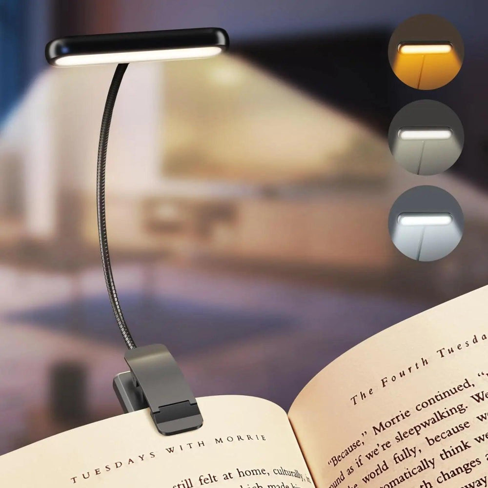 Lampe de Lecture LED, 3 Couleurs (Ambre/Blanc/Mixte), 360° Cou Flexible - Mon - Coussin – Boutique Française de Coussins Orthopédiques, de Lecture et pour Animaux